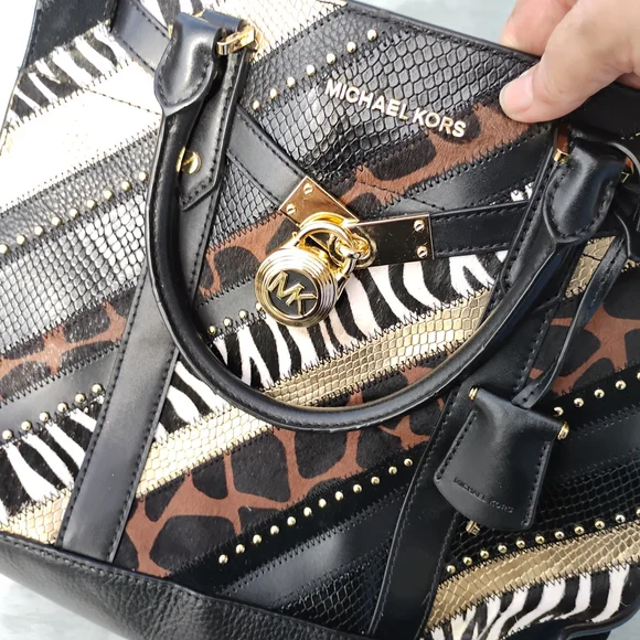 Michael Kors Black and Tan Animal Print Tote - Picture 4 of 4